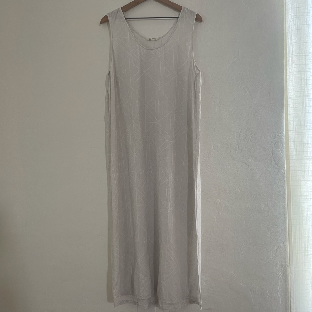 Ali Golden Scoop Neck Linen Maxi Dress